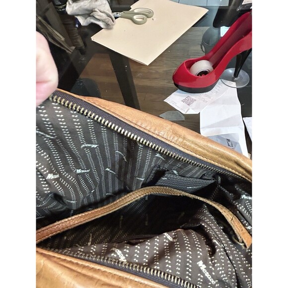 Vintage mesace hobo Style Leather Bag  Camel And Brown Boho Lightweight - Picture 12 of 12